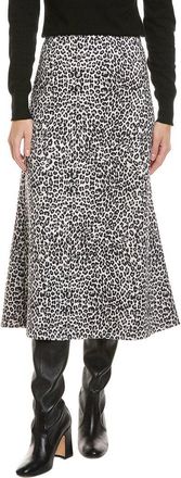Gracia Leopard Print Midi A-Line Skirt