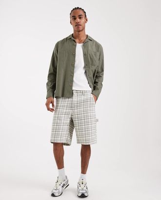 Cotton On Pantaloncini ampi a quadri color pietra-Neutro