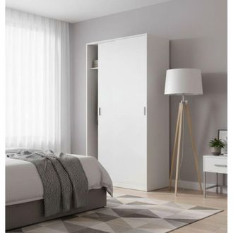 Dmora Guardaroba 2 Ante - un Ripiano Appendiabiti, Bianco, -, 100x200h cm Macon