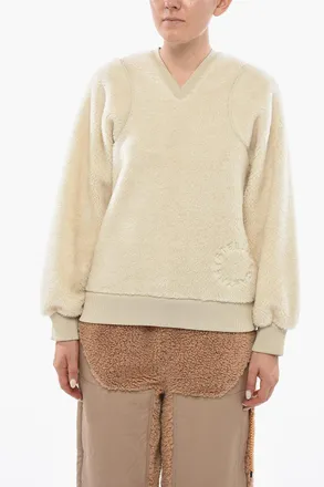 Stella McCartney Teddy Sweatshirt with V-Neck and Embroidered Logo Stella McCartney