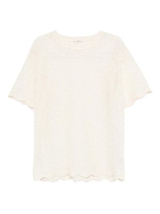 Ermanno Scervino scalloped lace top - women - Polyester/Nylon - 38 - Neutrals