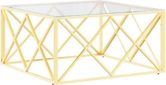 vidaXL Mesa De Centro Acero Inoxidable Y Vidrio 80x80x40 Cm Vidaxl