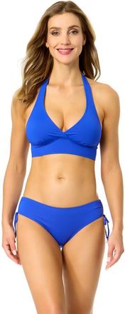 Anne Cole Womens Live In Color Solid Halter Bikini Top in Cobalt at Nordstrom, Size X-Small