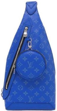 Louis Vuitton Pre-owned Taiga Rama Duo Slingback Coated Canvas Calf Shoulder Bag - unisex - Vintage Schoudertas - Blauw - ONE Size - Leer - Vintage