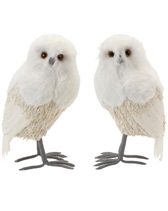 Melrose International Set Of 2 Winter Owl Decor