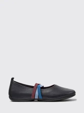 Camper Ballerine Mary Jane Twins in pelle a righe multicolor