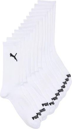 Puma 6-Pack Sport Terry Crew Socks in White /Black at Nordstrom Rack, Size 10-13