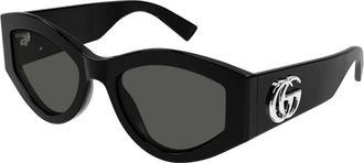 Gucci Gg 1951S Ovale Zonnebril - Dames - Zonnebrillen - Zwart - 53 MM - Nylon - Accessoires