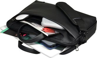 Port Designs Zurich Top Loading Padded Case Shoulder Bag for 14/15.6-Inch Laptops, Black