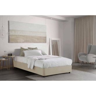 Talamo Italia Talamo Italia - Cama De Plaza Y Media Camilla, Cama Contenedor Con Revestimiento De Tela, 100% Made In Italy, Apertura Lateral, Adecuado Para Colch&oacute;n 