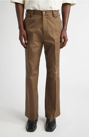 Second/Layer Angel Embroidered Pants in Brown at Nordstrom, Size 36 Us