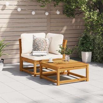 vidaXL Divano Angolare Giardino con Cuscini 73x73x65cm Massello Acacia - Vidaxl