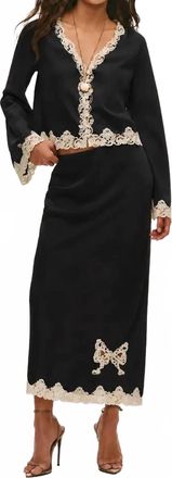 LoveShackFancy Womens Avelaine Skirt In Black