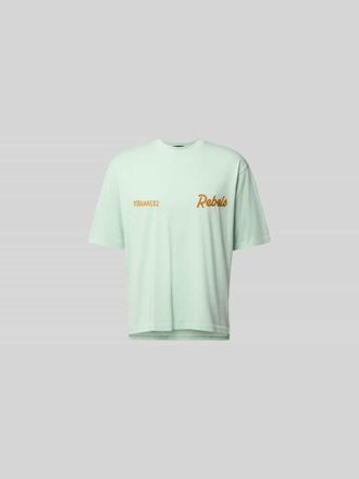 Dsquared2 Loose Fit T-Shirt mit Logo-Stitching in Mint, Gr&ouml;&szlig;e XL