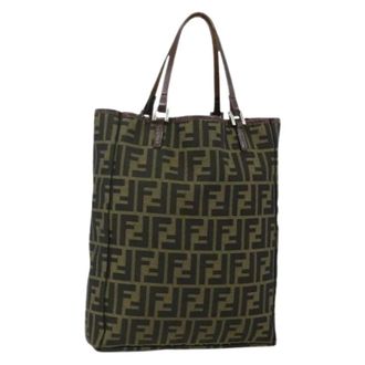 Fendi Pre-owned Tote Bags, female, Brown, Size: ONE SIZE Pre-owned Zucca Canvas Tote Bag