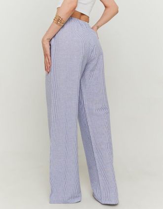 Tally Weijl Schlupfhose TALLY WEIJL SPALIMELANY, Damen, Gr. 34, N-Gr, dazzling blau, wei&szlig;, Web, Obermaterial: 48% Viskose, 40% Baumwolle, 12% Leinen, weit lang, H