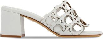 Ferragamo 55mm Gancini sandals - women - Bos Taurus/Goat Skin/Calf Leather - 11.5B - White