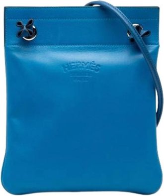 Herm&egrave;s Pre-owned Aline Schoudertas - Dames - Vintage Schoudertas - Blauw - ONE Size - Leer - Vintage