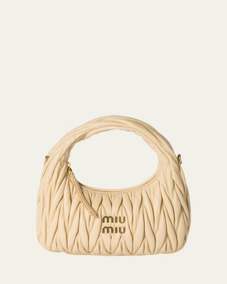 Miu Miu Matelasse Quilted Top Handle Hobo Bag