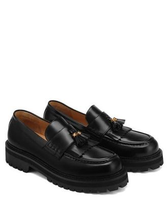 Naked Wolfe Banter Box Leather Loafer in Black at Nordstrom, Size 8.5