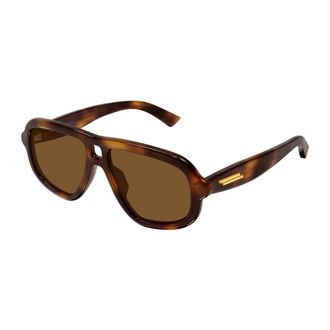 Bottega Veneta Aviator Zonnebril - unisex - Accessoires - Bruin - Maat: 53 MM