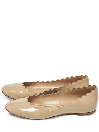 Chlo&eacute; Laurena scalloped ballet flats - Neutrals