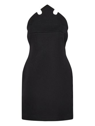Coperni Sculptural Neckline Black Mini Dress