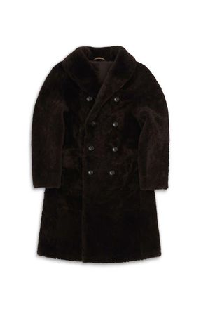 Fortela Perce Shearling Double-Breasted Coat in Brown at Nordstrom, Size 50 Eu