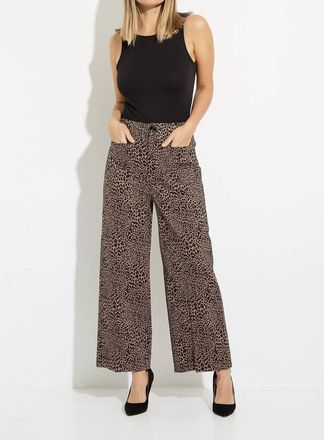 Joseph Ribkoff Animal Print Wide Leg Pant In Brown/black