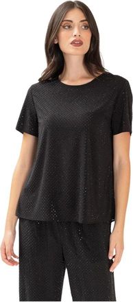 P.A.R.O.S.H. T-shirt con strass - Dames - T-shirts - Zwart - M - Tops