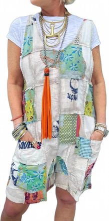 Paperlace London Sea Shore Romper Overalls In White Multi