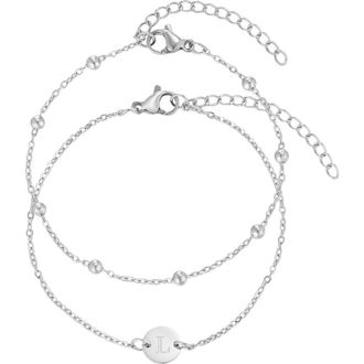 Adornia Set of 2 Assorted Chain Bracelets in Silver-L at Nordstrom Rack