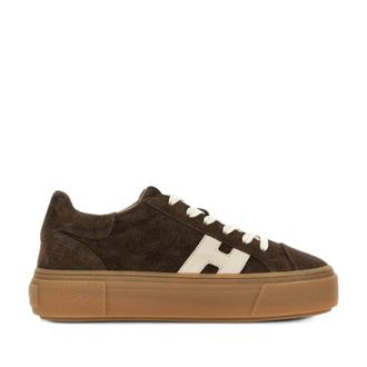 Hogan Brown Suede Gum-Sole Low-Top Sneakers