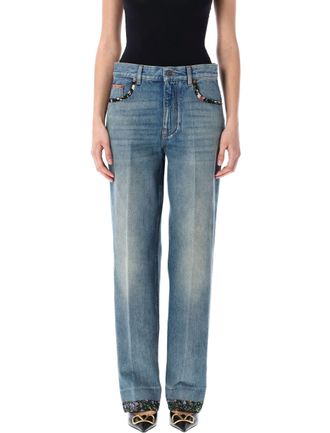 【Valentino/ヴァレンティノ】Garavani LightBlue StraightJeans VALENTINO GARAVANI - Jeans with VLogo Signature | Leam Roma