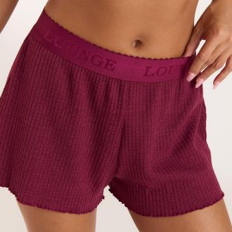 Lounge Soft Waffle Pyjama Shorts - Bessenrood - XXL