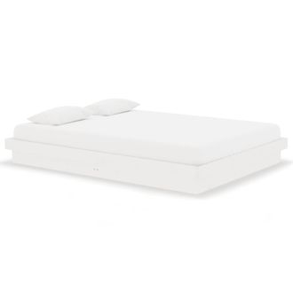 vidaXL Estructura De Cama Sin Colch&oacute;n Madera Maciza Blanco 140x190 Cm Vidaxl