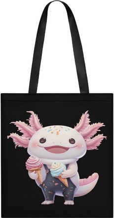 Generic Axolotl Ice Cream Tote Bag for Women Men Shoulder Bags Purses Pouch Handbags