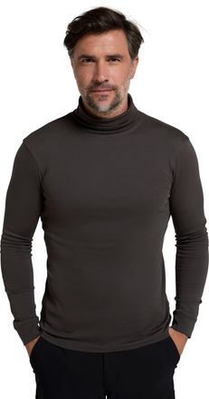 Mountain Warehouse Meribel Mens Thermal Baselayer Top - Combed Cotton Sweater, Roll Neck Jumper, Breathable, Quick Drying & Fitted Sleeves - for Everyday Use Dark Grey X
