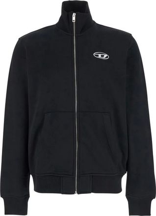 Diesel Hoodies & sweatvesten, Heren, Zwart, S, Katoen, Zwarte Zip Sweater Ginni Stijl