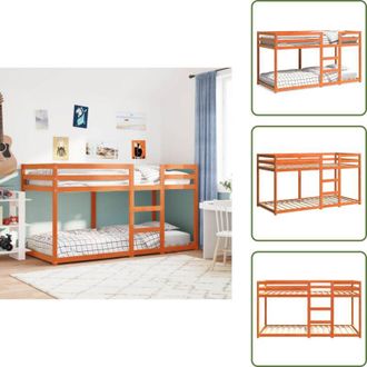 vidaXL The Living Store Letto a Castello Marrone Cera 90x200 cm in Legno di Pino - Letto per bambini