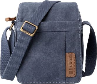 Troop London TRP0220 Classic Canvas Across Body Bag Blue