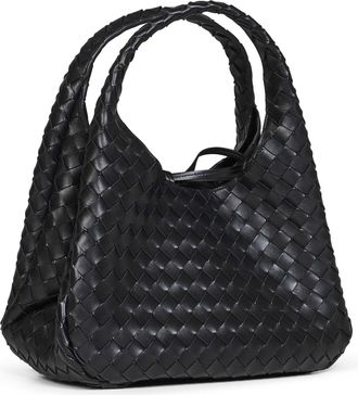 Bottega Veneta Womens Shoulder Bag Campana Black Lambskin Handbags Hand