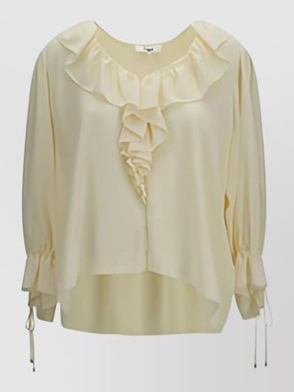 Chlo&eacute; long sleeve blouse asymmetric hem ruffles