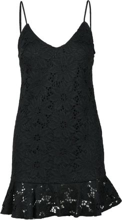 Rotate Short Lace Dress - Black