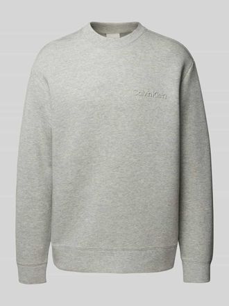 Calvin Klein Sweatshirt mit Label-Detail Modell SPACER in Kitt, Größe XXL