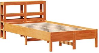 vidaXL Bed Frame without Mattress Wax Brown 120x190 cm Small Double Solid Wood Pine Vidaxl