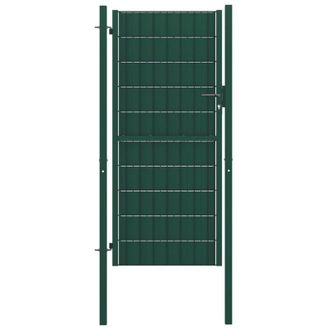 vidaXL Vidaxl - Cancello per Recinzione in pvc e Acciaio 100x124 cm Verde