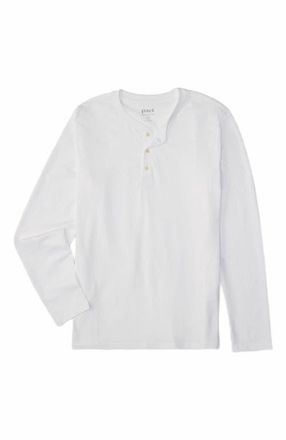 Pact Organic Cotton Softspun Long Sleeve Henley in White at Nordstrom, Size X-Large