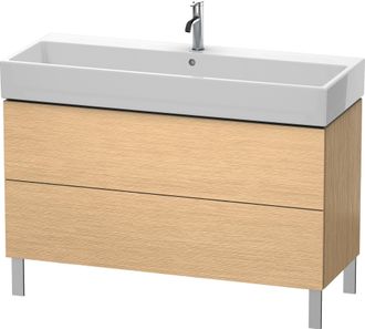 Duravit Duravit L-cube Mueble De Aseo Vertical 118,4 X 45,9 Cm, 2 Extra&iacute;bles, Para Vero Air 235012, Color: Roble Cepillado Chapa De Madera Aut&eacute;ntica - Lc67790