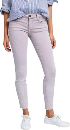 Current Elliott The Stiletto Skinny Stretch Raw Hem Jean In Purple